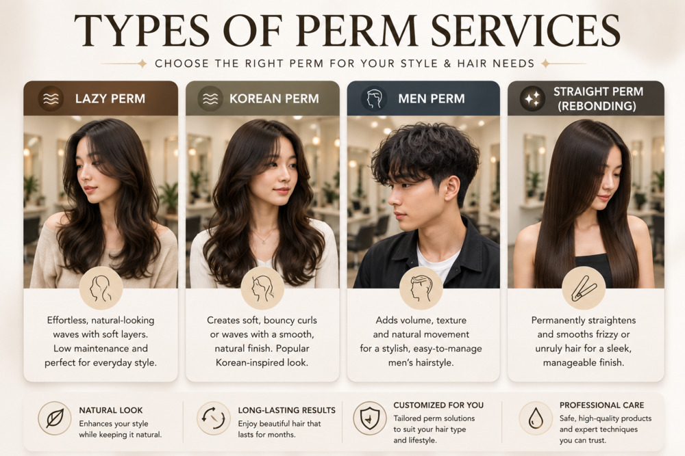 Types of perm hair in Malaysia