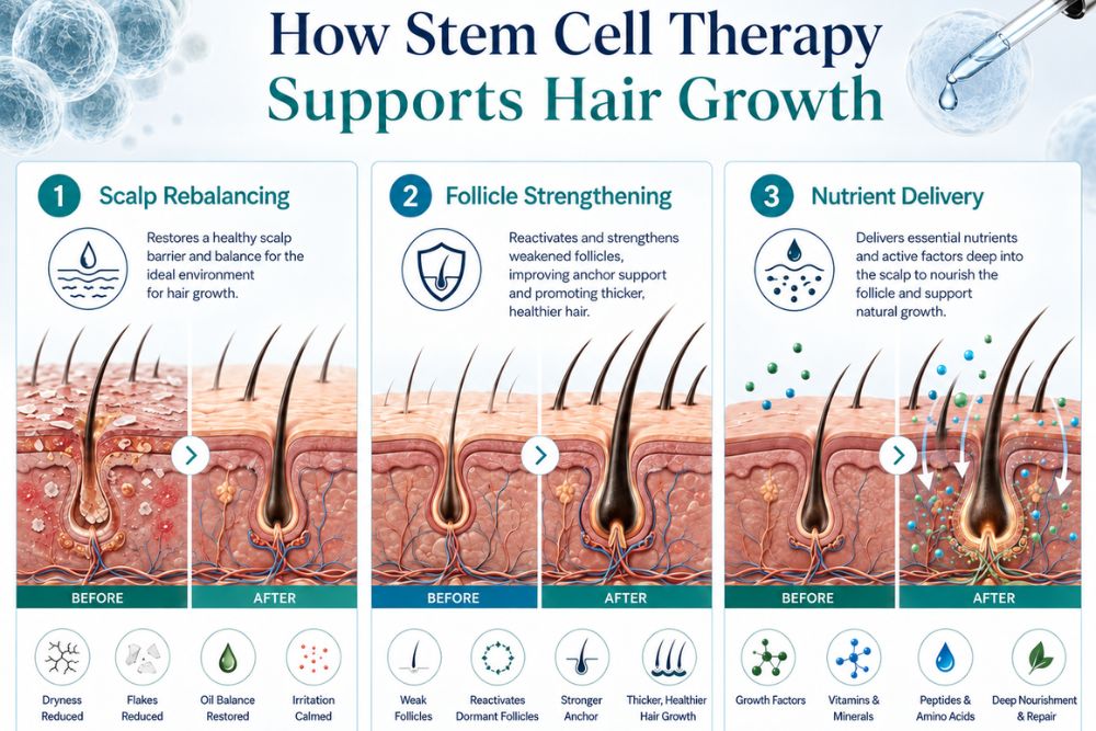  How stem cell therapy supports hair growth through three approaches
