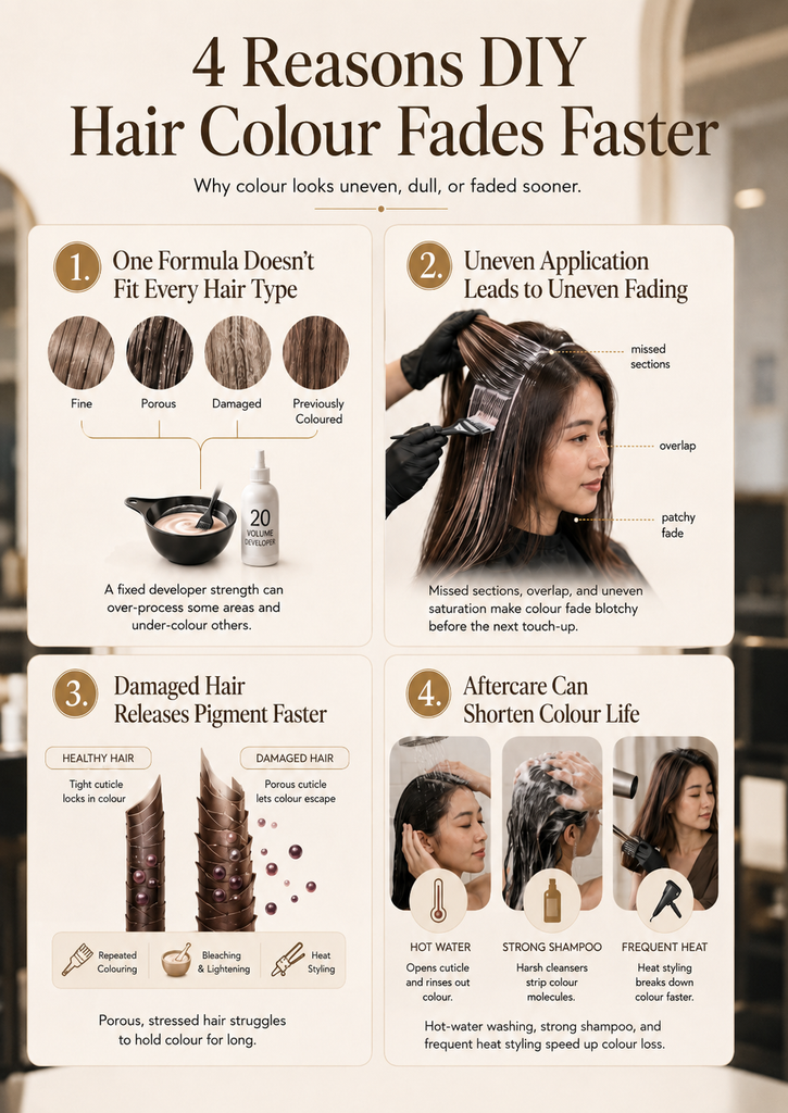 Causes on losing vibrancy after DIY hair colouring