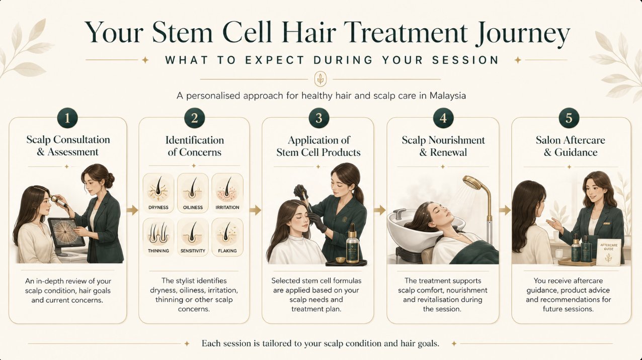 Stem cell hair treatment journey infographic